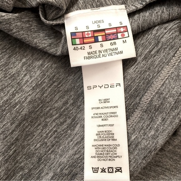 Spyder Grey Cowl Neck Pullover Athletic Sweatshirt - Picture 6 of 12